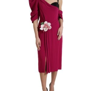 Dolce & Gabbana Elegant Purple Silk Midi Sheath Dress