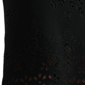 Dolce & Gabbana Black Floral Lace Bodycon Midi Dress