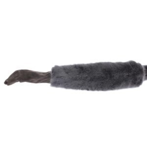 Dolce & Gabbana Elegant Gray Mink Fur Leather Elbow Gloves