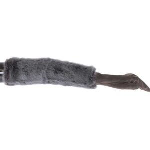 Dolce & Gabbana Elegant Gray Mink Fur Leather Elbow Gloves