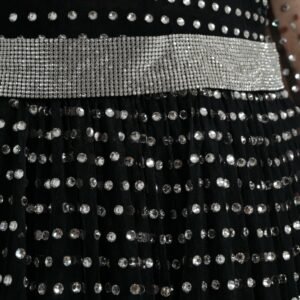 Dolce & Gabbana Elegant Crystal-Embellished Long Black Dress