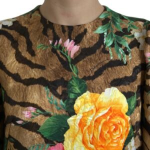 Dolce & Gabbana Animal & Floral Print Mini Shift Dress