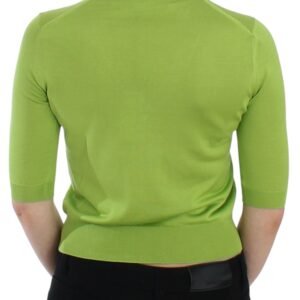 Dolce & Gabbana Emerald Green Wool V-Neck Pullover