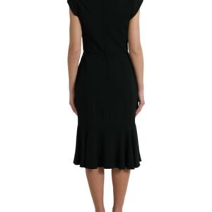 Dolce & Gabbana Elegant Black Stretch Cady Midi Dress