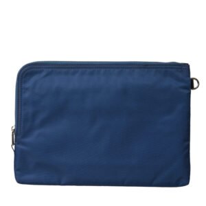 Dolce & Gabbana Elegant Blue Nylon Zipped Clutch