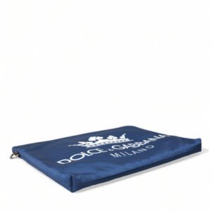 Dolce & Gabbana Elegant Blue Nylon Zipped Clutch