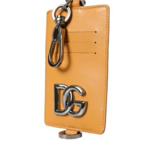 Dolce & Gabbana Elegant Orange Calf Leather Card Holder