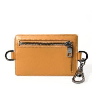 Dolce & Gabbana Elegant Orange Calf Leather Card Holder