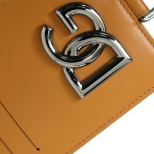 Dolce & Gabbana Elegant Orange Calf Leather Card Holder