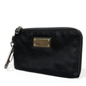 Dolce & Gabbana Sleek Designer Nylon-Leather Pouch in Black