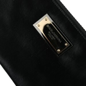 Dolce & Gabbana Sleek Designer Nylon-Leather Pouch in Black