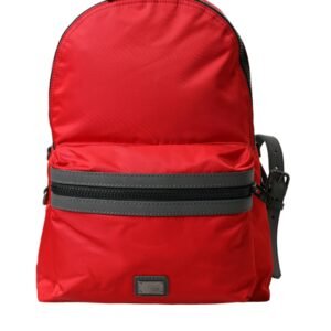 Dolce & Gabbana Elegant Red Nylon-Leather Backpack