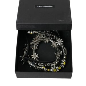 Dolce & Gabbana Elegant Crystal-Embellished Leather Belt