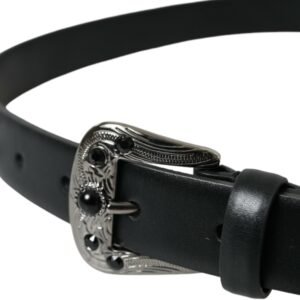 Dolce & Gabbana Engraved Logo Leather Waist Belt