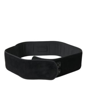 Dolce & Gabbana Elegant Suede Waist Belt in Timeless Black