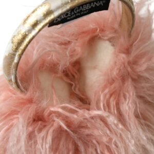 Dolce & Gabbana Elegant Pink Fur Earmuffs – Winter Chic Accessory