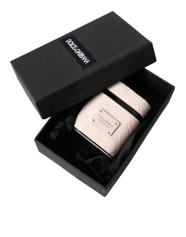 Dolce & Gabbana Elegant Light Pink Leather Airpod Case - Image 7