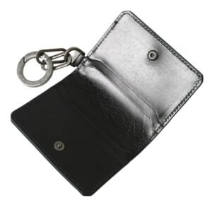 Dolce & Gabbana Black Leather Bifold Logo Card Holder Keyring Wallet