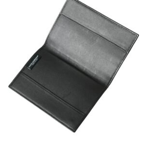 Dolce & Gabbana Black Exotic Skin Leather Long Bifold Passport Holder