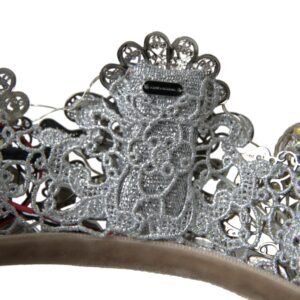 Dolce & Gabbana Silver Brass STRASS Crystal Crown Tiara LED Diadem