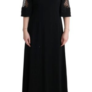 Dolce & Gabbana Elegant Black Floral Maxi Dress