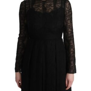 Dolce & Gabbana Elegant Black Sheath Long Sleeve Dress