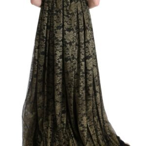 Dolce & Gabbana Sunflower Lace Crystal Maxi Shift Dress