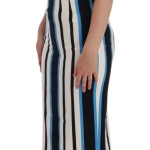 Dolce & Gabbana Chic Striped Silk Sheath Dress