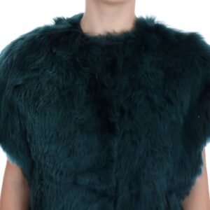 Dolce & Gabbana Exquisite Green Alpaca Fur Long Vest