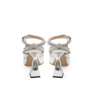 MACH & MACH Elegant Silver Leather Platforms