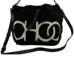 Jimmy Choo Black Leather Top Handle and Shoulder Bag