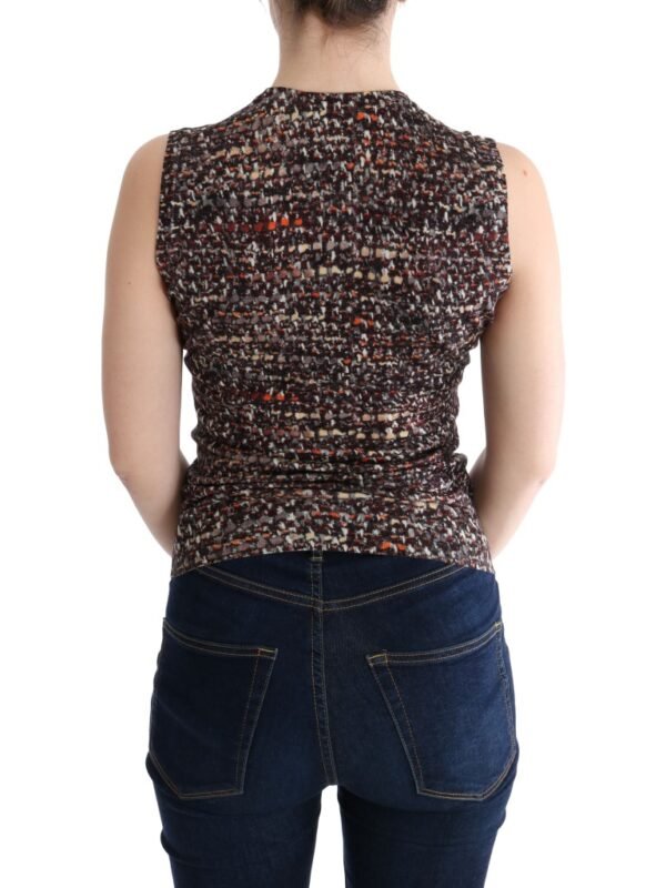 Dolce & Gabbana Sleeveless Multicolor Knit Wool Top - Image 3