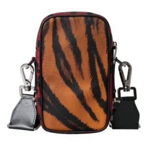 Dolce & Gabbana Multicolor Tiger Print Nylon Logo Cross Body Bag