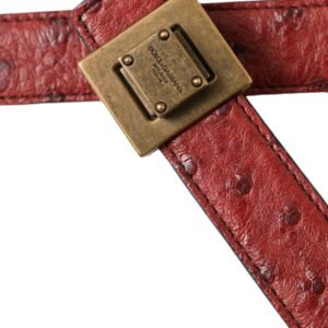 Dolce & Gabbana Brown Leather Square Metal Buckle Belt