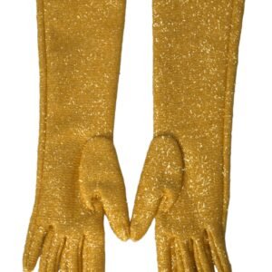 Dolce & Gabbana Gold Lurex Fantasia Mid Arm Length Gloves