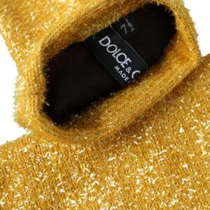 Dolce & Gabbana Gold Lurex Fantasia Mid Arm Length Gloves