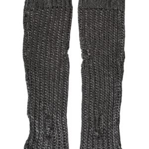 Dolce & Gabbana Gray Viscose Knitted Finger Less Gloves