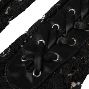 Dolce & Gabbana Black Taormina Lace Elbow Length Gloves