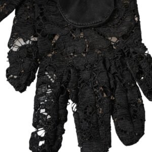 Dolce & Gabbana Black Taormina Lace Elbow Length Gloves