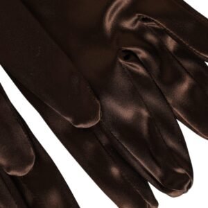 Dolce & Gabbana Brown Acetate Satin Elbow Length Gloves