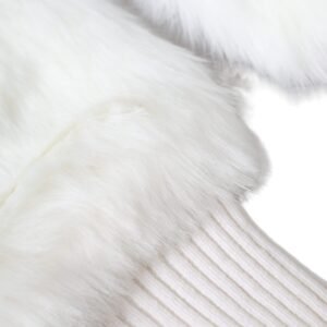 Dolce & Gabbana White Acrylic Knitted Fur Wrist Mitten Gloves