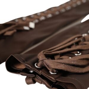 Dolce & Gabbana Brown Acetate Lace Up Fingerless Gloves