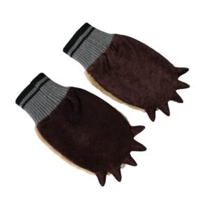 Dolce & Gabbana Beige Acrylic Knitted Fur Wrist Mitten Gloves