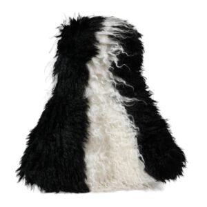 Dolce & Gabbana Black White Stripes Mohair Fur Bucket Hat