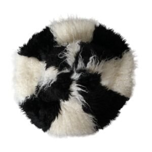 Dolce & Gabbana Black White Stripes Mohair Fur Bucket Hat