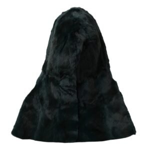 Dolce & Gabbana Black Weasel Fur Whole Head Wrap Hat