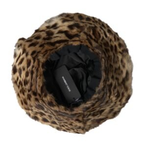 Dolce & Gabbana Brown Leopard Fur Women Bucket Hat