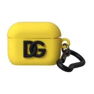 Dolce & Gabbana Yellow Silicone Logo Embossed Airpods Case