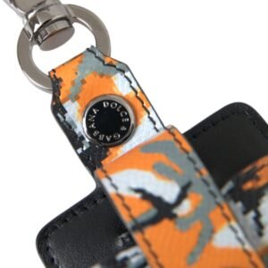 Dolce & Gabbana Multicolor Camouflage Print Leather Metal Airpods Case