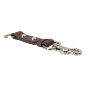 Dolce & Gabbana Brown Plain Leather Silver Brass Keyring Holder Keychain